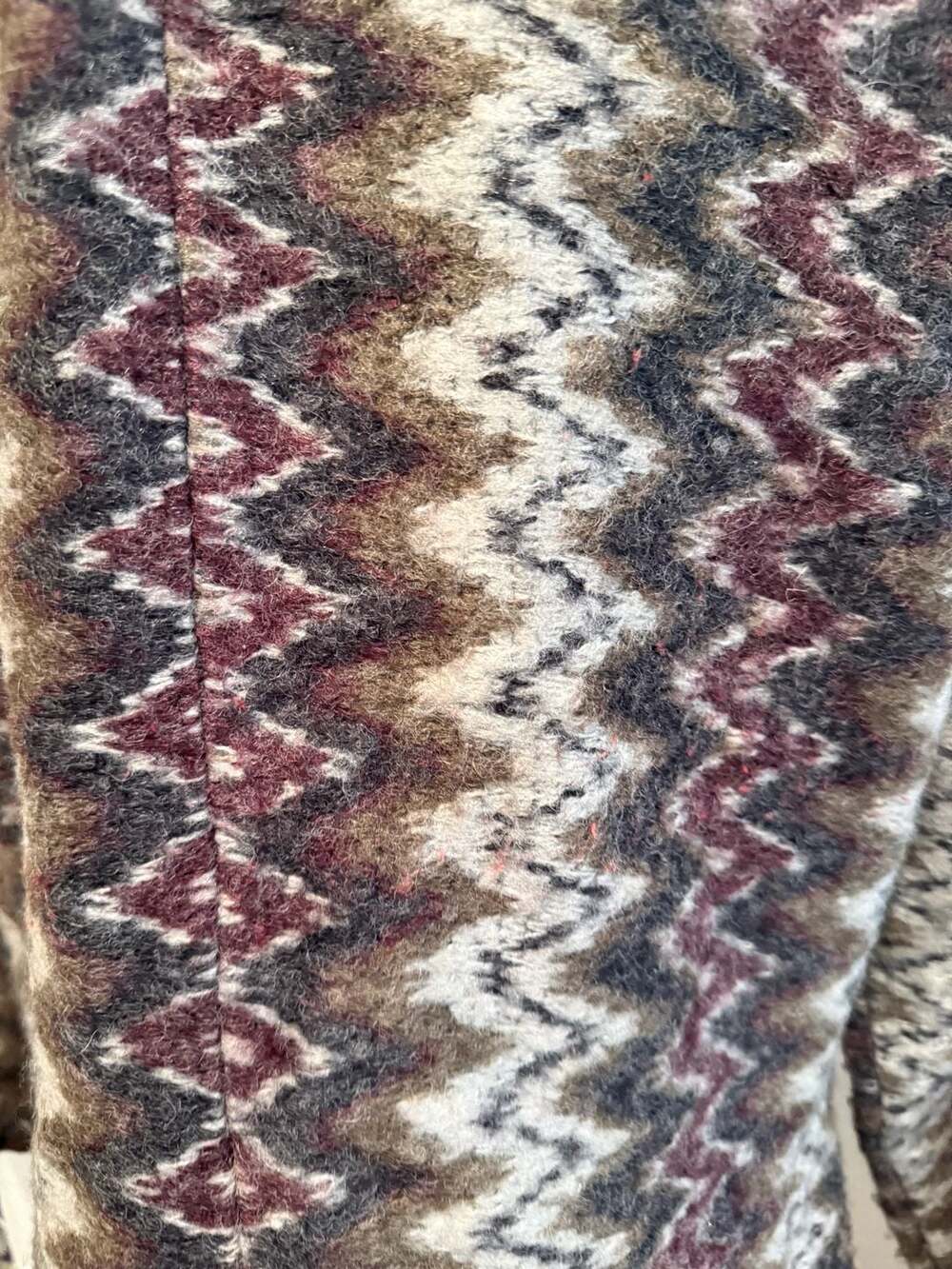 VTG Y2k Roz & Ali Faux Fur Trim Zigzag Knit Cardigan Sweater Jacket with Ruffles - Picture 7 of 13